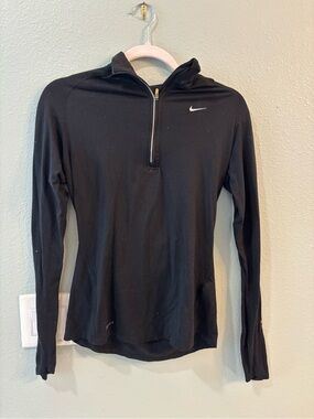 Nike Black Dri-FIT Hooded Quarter-Zip Top